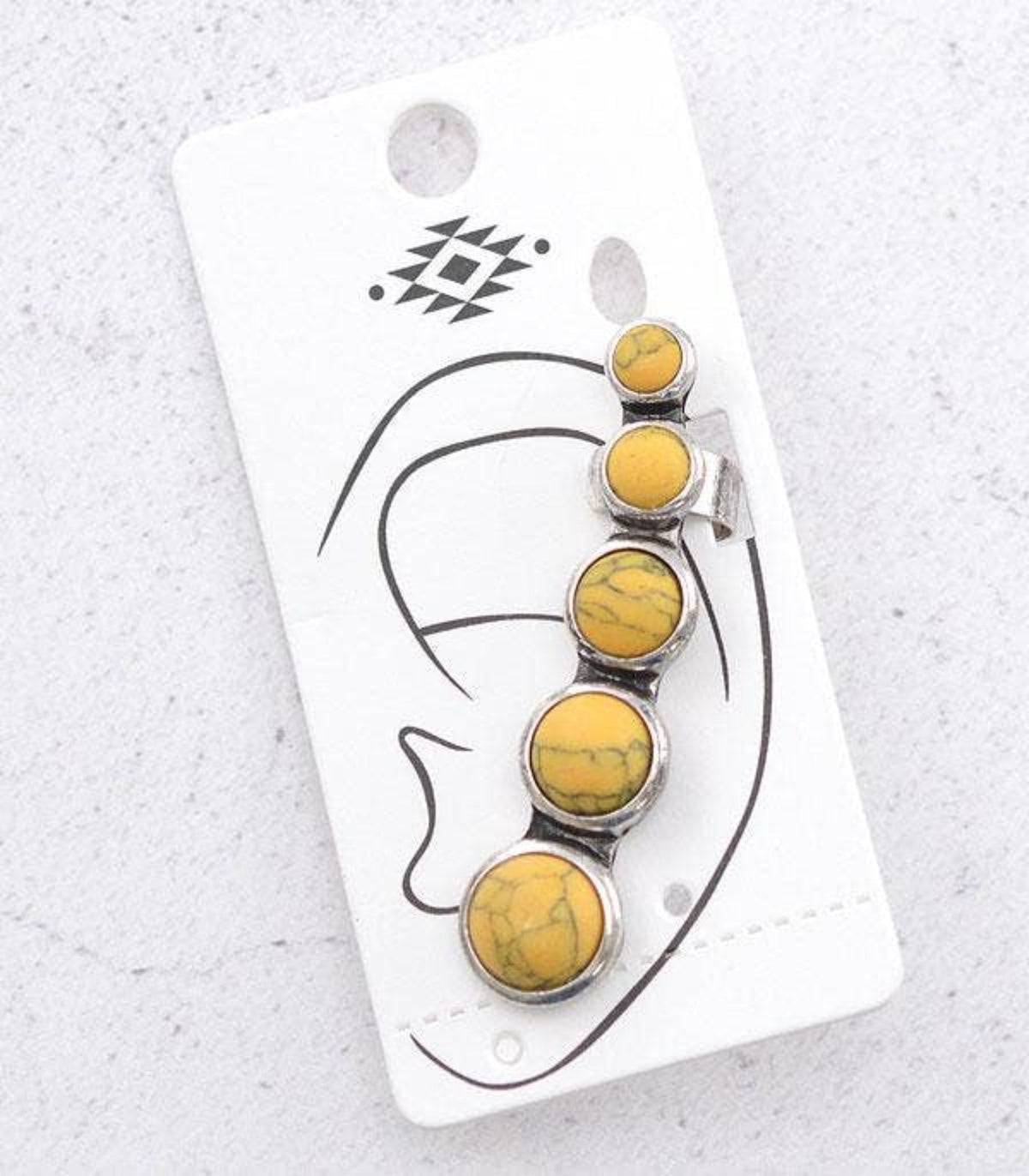 Western Mustard Semi Stone Ear Cuff