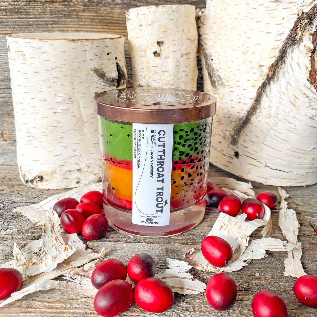 Wyoming Cutthroat Trout Pattern Candle
