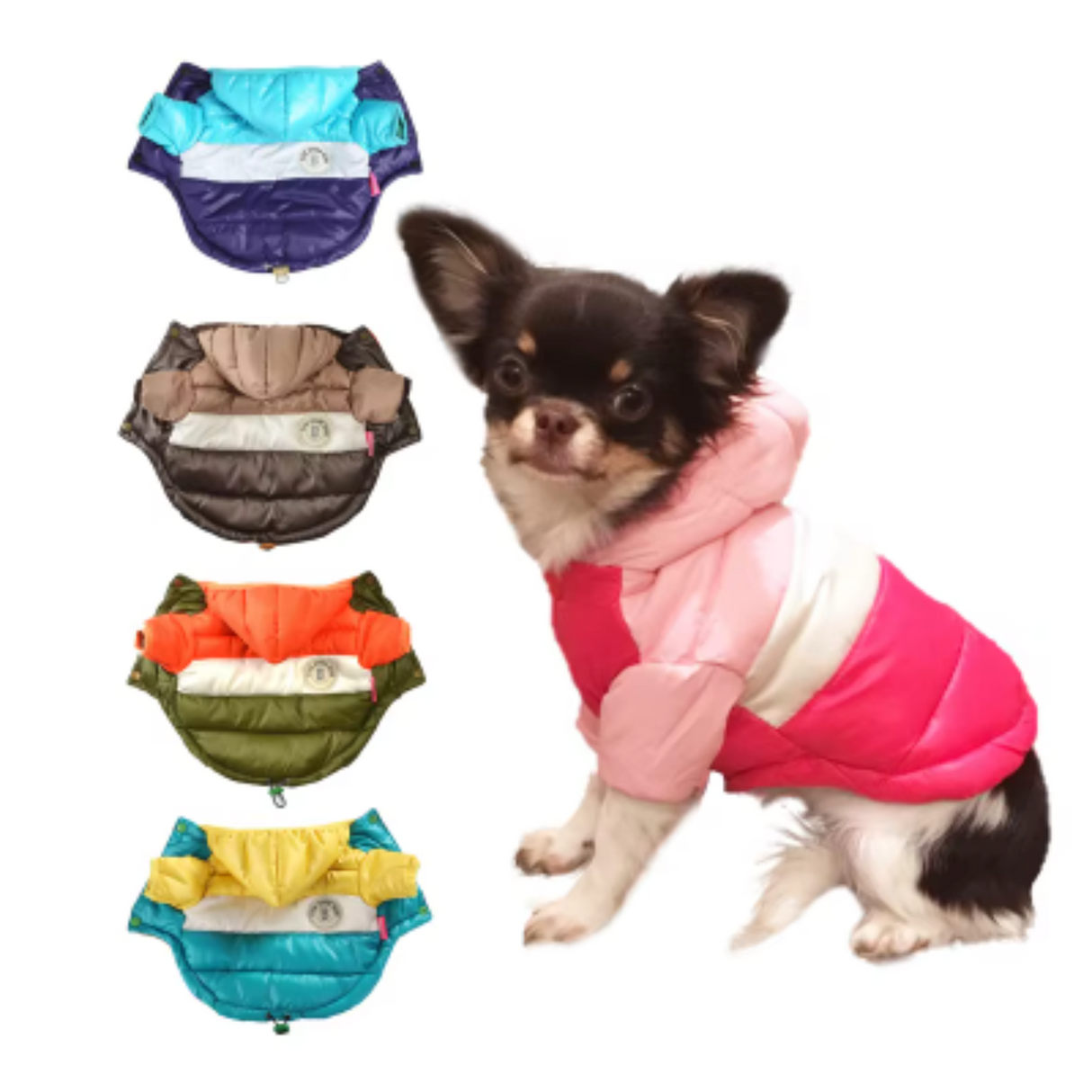 Ropa de invierno gruesa para cachorros, chaqueta de algodón brillante para perros, abrigo impermeable para mascotas, ropa para perros pequeños, ropa para chihuahuas y bulldog francés