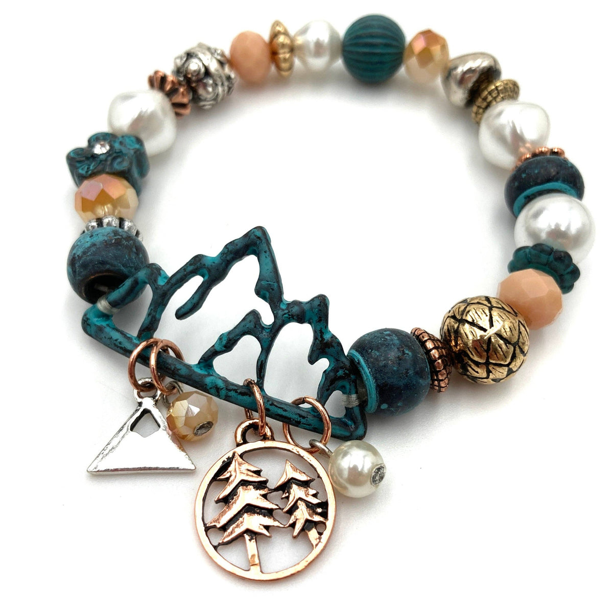 Mountain Nature Charms Vintage Stretch Bracelet