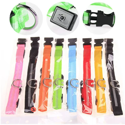 Collar antipérdida para perros de noche, luz LED de carga USB, collar con luz ajustable, luz nocturna de seguridad suave, intermitente, suministros para mascotas