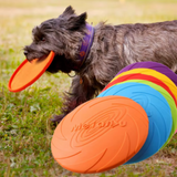 Juguete de disco volador para perros y gatos, de silicona, resistente a mordeduras, para entrenamiento de cachorros, suministros interactivos para mascotas