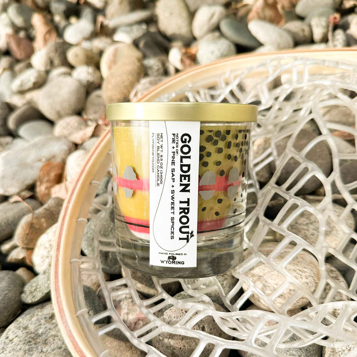 Wyoming Golden Trout Pattern Candle