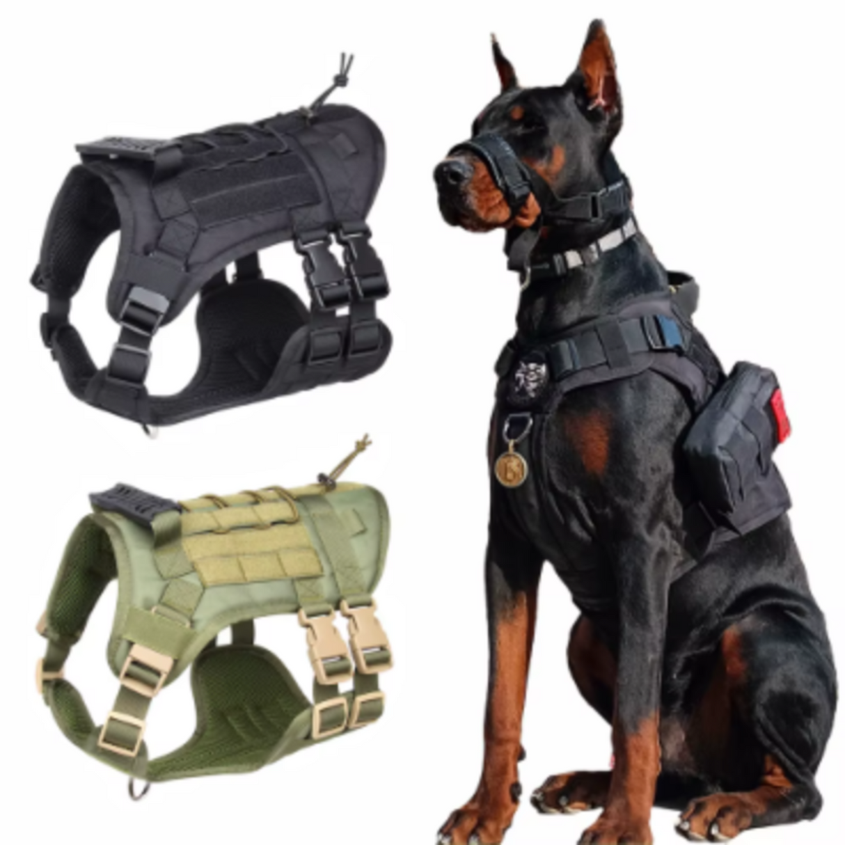 Military Large Dog Harness Pet German Shepherd Training Vest Tactical Dog Harness And Leash Set For Dogs Accessories