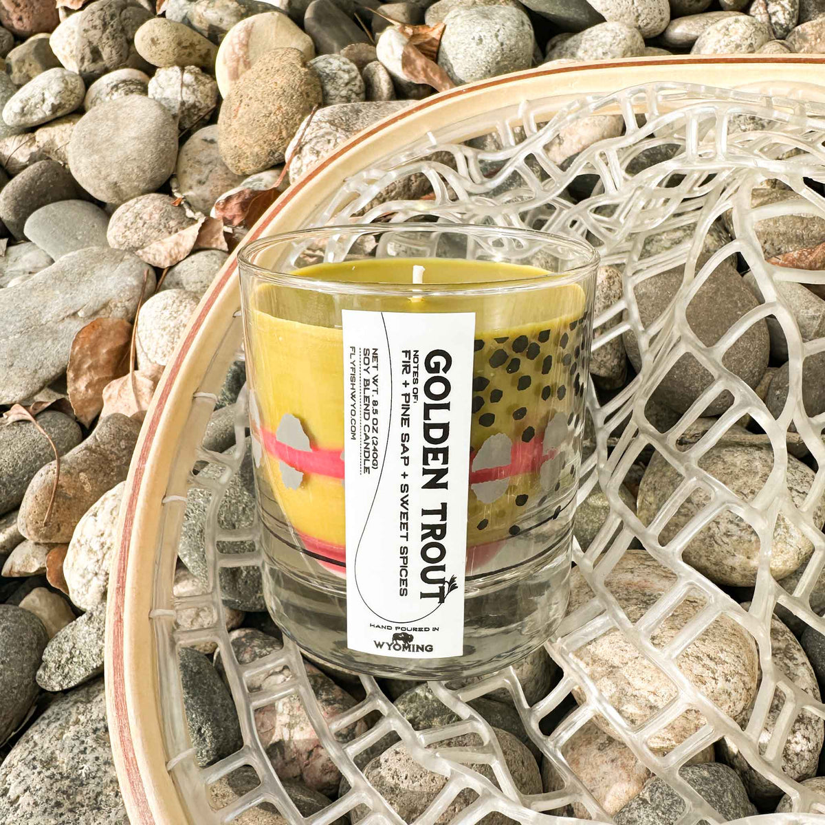 Wyoming Golden Trout Pattern Candle