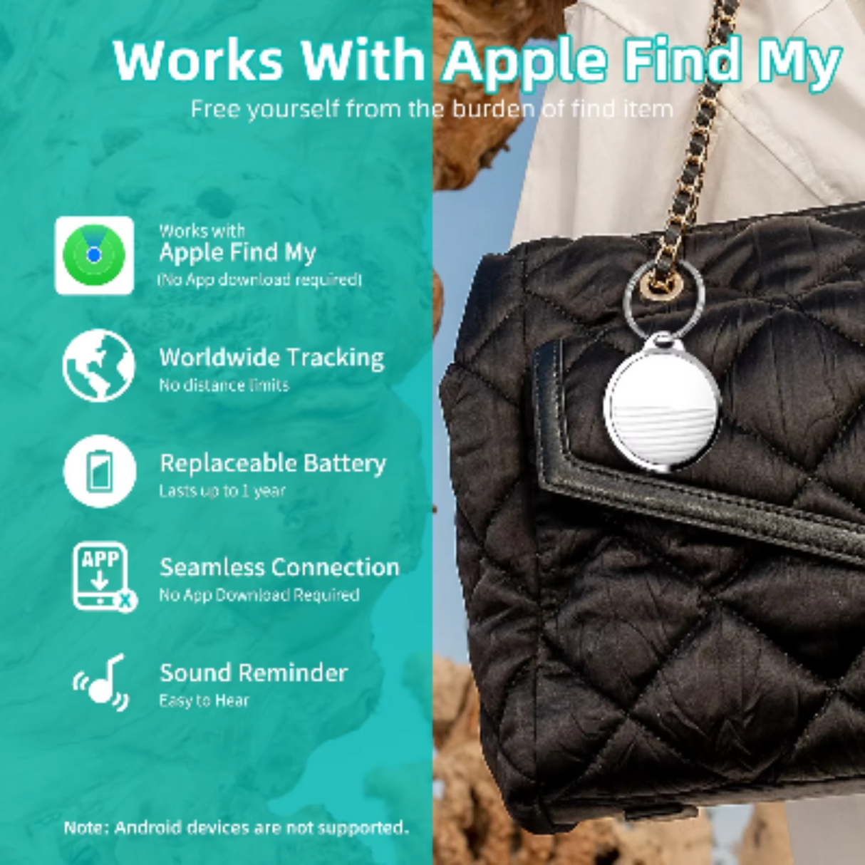 Mini rastreador GPS para sistema iOS de Apple Find My APP Air Tag Buscador de niños Rastreador de pérdida de bolsas de bicicleta para mascotas Airtag inteligente con Bluetooth