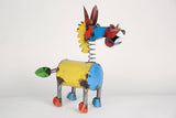 Colorful Medium  Metal Springy Donkey-Garden-Yard Art-Two Sizes