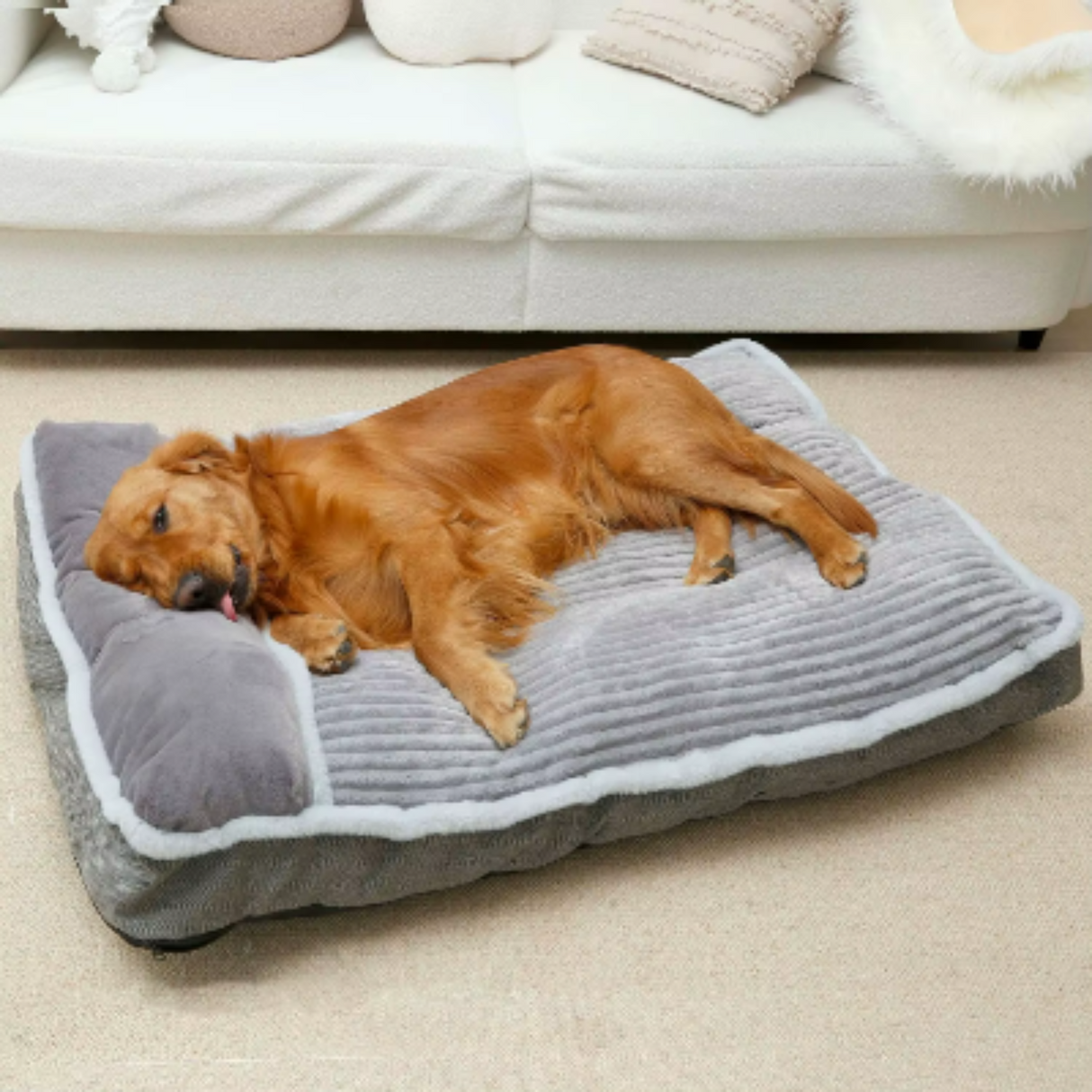 Cama grande para perros con almohada para jaula, sofá cama para perros, cama súper suave para mascotas de tamaño mediano, jumbo, muebles 