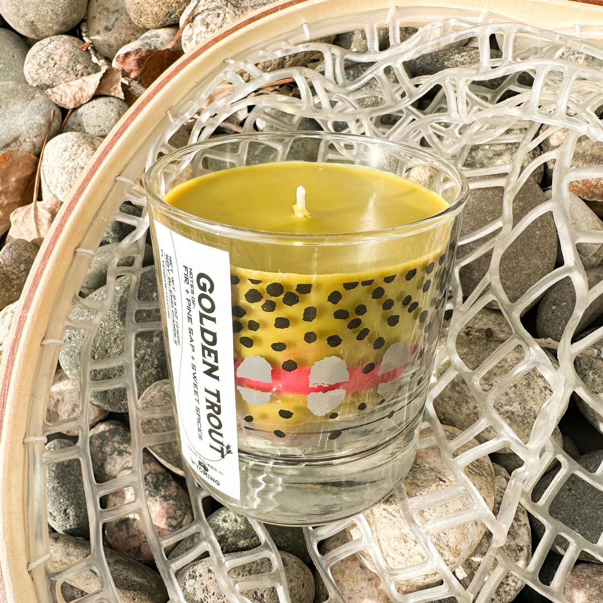 Wyoming Golden Trout Pattern Candle