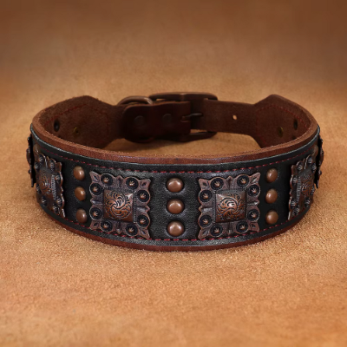 Cool Spiked Dog Collar For Medium Large Dogs Genuine Leather Pitbull Bulldog Adjustable Pet Accessories Collars Necklace