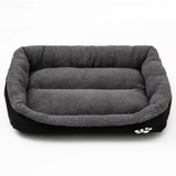 Cama para perros XS-XXL para perros pequeños, medianos y grandes, rectangular, cálida y lavable, con base impermeable, sofá de vellón suave, color colorido