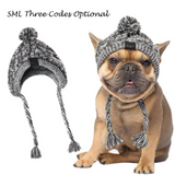 Gorros de invierno cálidos para perros, resistentes al viento, tejidos, para bulldog francés, para chihuahua, con bola esponjosa, accesorios para cachorros 