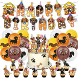 30pcs Sausage Dog Theme Decoration Set Banner Latex Balloon, Suitable for Birthday Parties, Pet Parties, Daily Decoration, etc
