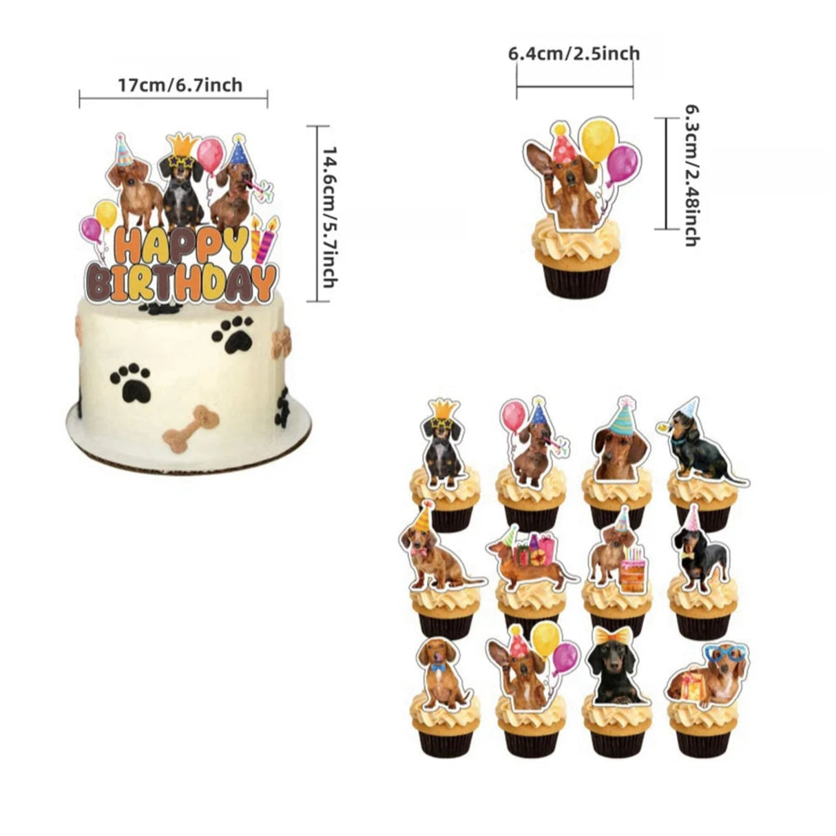 30pcs Sausage Dog Theme Decoration Set Banner Latex Balloon, Suitable for Birthday Parties, Pet Parties, Daily Decoration, etc