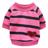 Pet Clothes Sweater Small Dog Costume Stripe Heart Clothing Pullover Hoodies Pet Shirt for Chihuahua French Bulldog Puppy Coat