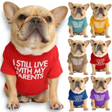 Ropa para perros de verano/primavera transpirable de calidad con letras suaves estampadas, ropa para mascotas Bulldog francés, nueva camiseta de moda para perros