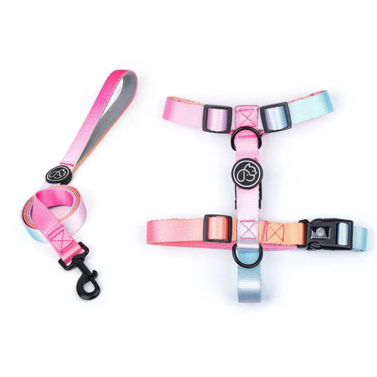 Fashion Gradient Color Dog Collar Leash Harness Pet Products Chain Small Dog Medium Large Fitting Spring Summer Autumn