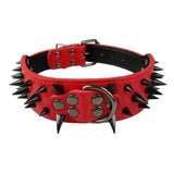 Collar de cuero con tachuelas y puntas afiladas de 2" de ancho para perros Pitbull, bulldog, perros grandes, ajustable para perros medianos y grandes, boxer, SML, XL