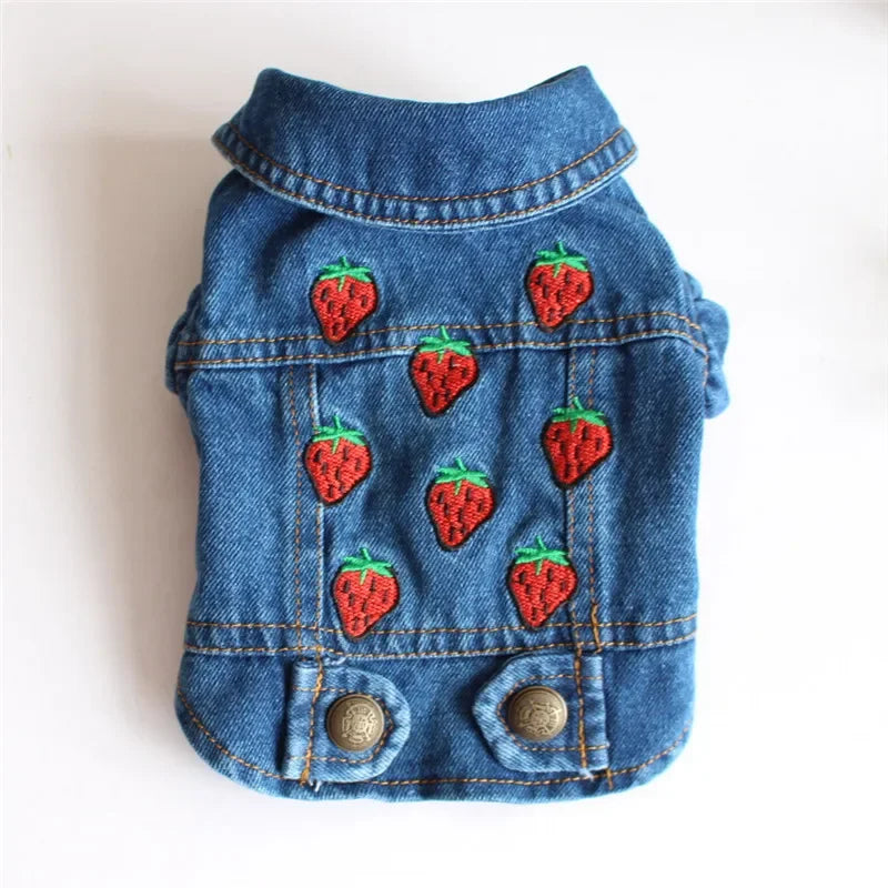 Spring Denim Dog Vest Shih Tzu Clothes for Small Dogs Yorkshire Terrier Puppy Jeans Jacket for Chihuahua Apparel Cat Clothes