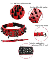 2" Wide Sharp Spiked Studded Leather Dog Collars Pitbull Bulldog Big Dog Collar Adjustable For Medium Large Dogs Boxer S M L XL