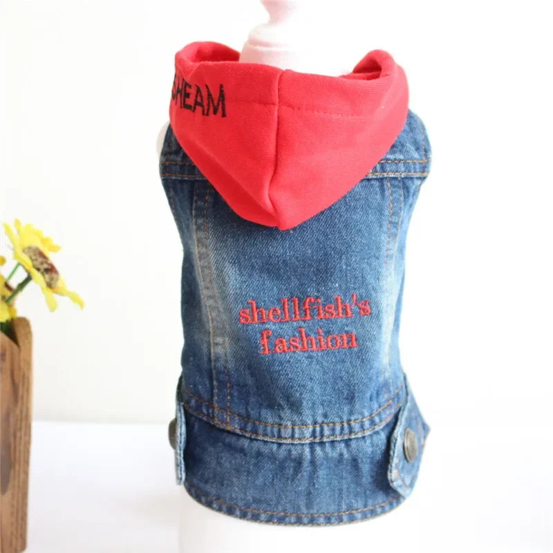 Spring Denim Dog Vest Shih Tzu Clothes for Small Dogs Yorkshire Terrier Puppy Jeans Jacket for Chihuahua Apparel Cat Clothes
