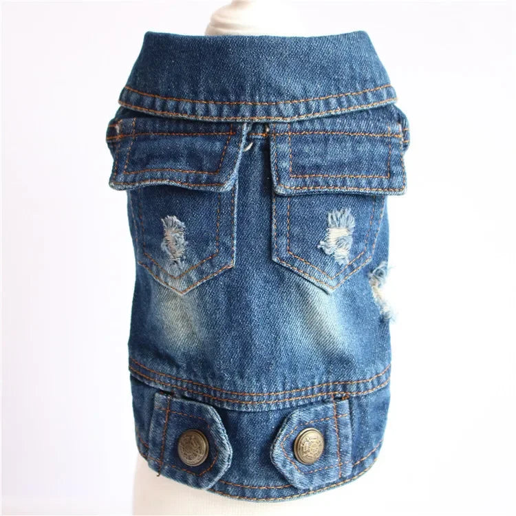 Spring Denim Dog Vest Shih Tzu Clothes for Small Dogs Yorkshire Terrier Puppy Jeans Jacket for Chihuahua Apparel Cat Clothes