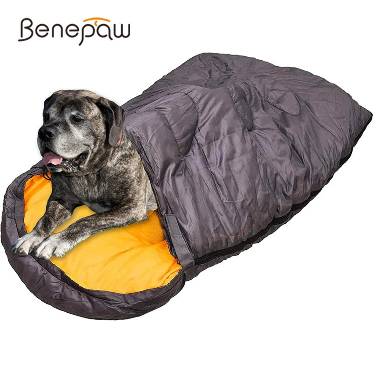 Saco de dormir para perros Benepaw, acogedor, impermeable, portátil, para viajes, cama interior de forro polar corto para mascotas, para acampar y hacer mochilerismo, fácil de limpiar