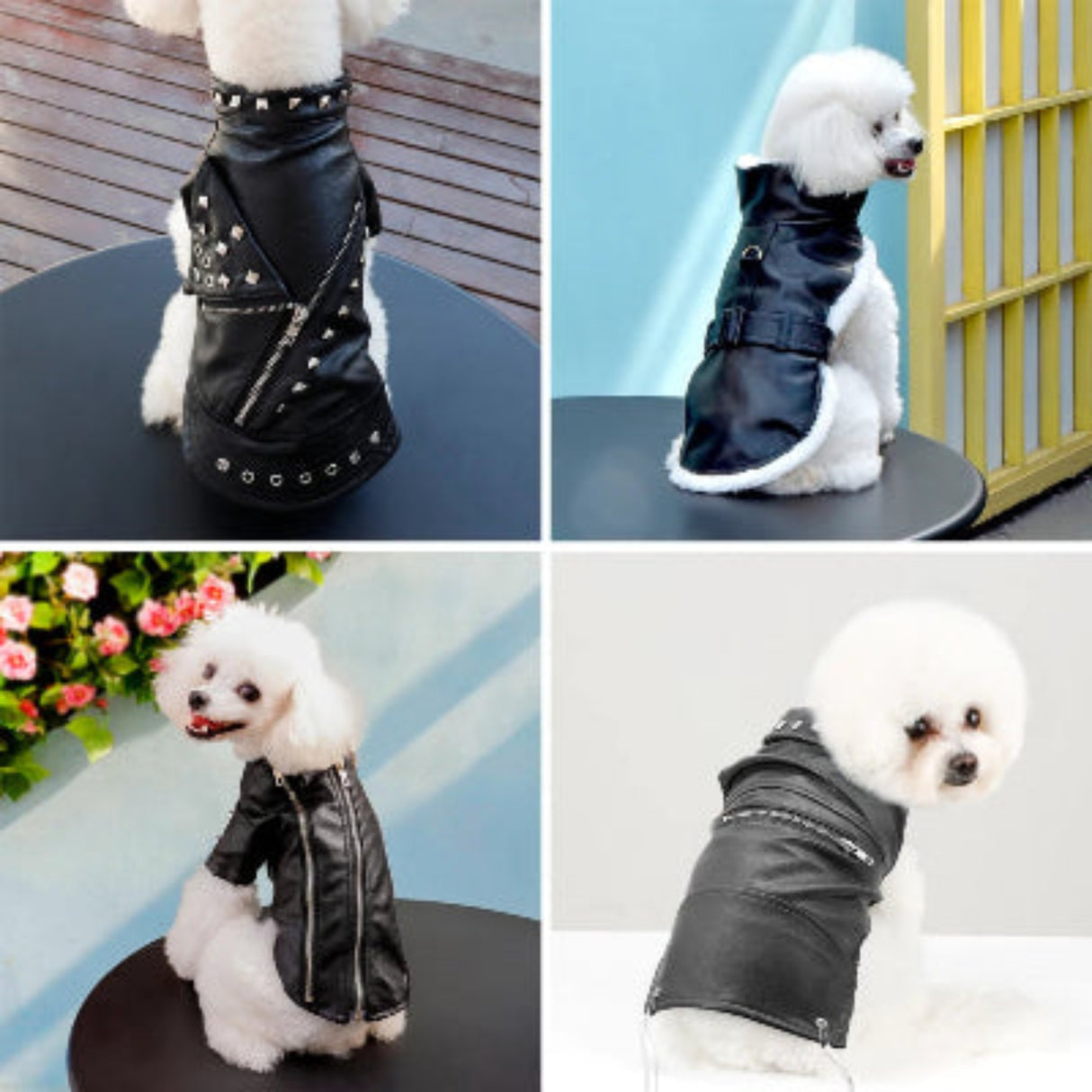 Chaqueta de cuero para perros, abrigo cálido de invierno, ropa para mascotas, ropa para bulldog francés, abrigos para perros pequeños y medianos 