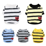 Pet Clothes Sweater Small Dog Costume Stripe Heart Clothing Pullover Hoodies Pet Shirt for Chihuahua French Bulldog Puppy Coat