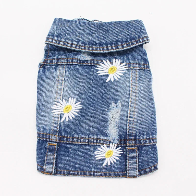 Spring Denim Dog Vest Shih Tzu Clothes for Small Dogs Yorkshire Terrier Puppy Jeans Jacket for Chihuahua Apparel Cat Clothes