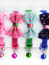 Pet Bell Collar Cat Collar Dog Bell Collar Multicolor Bows Collar Bell Collar Adjustable