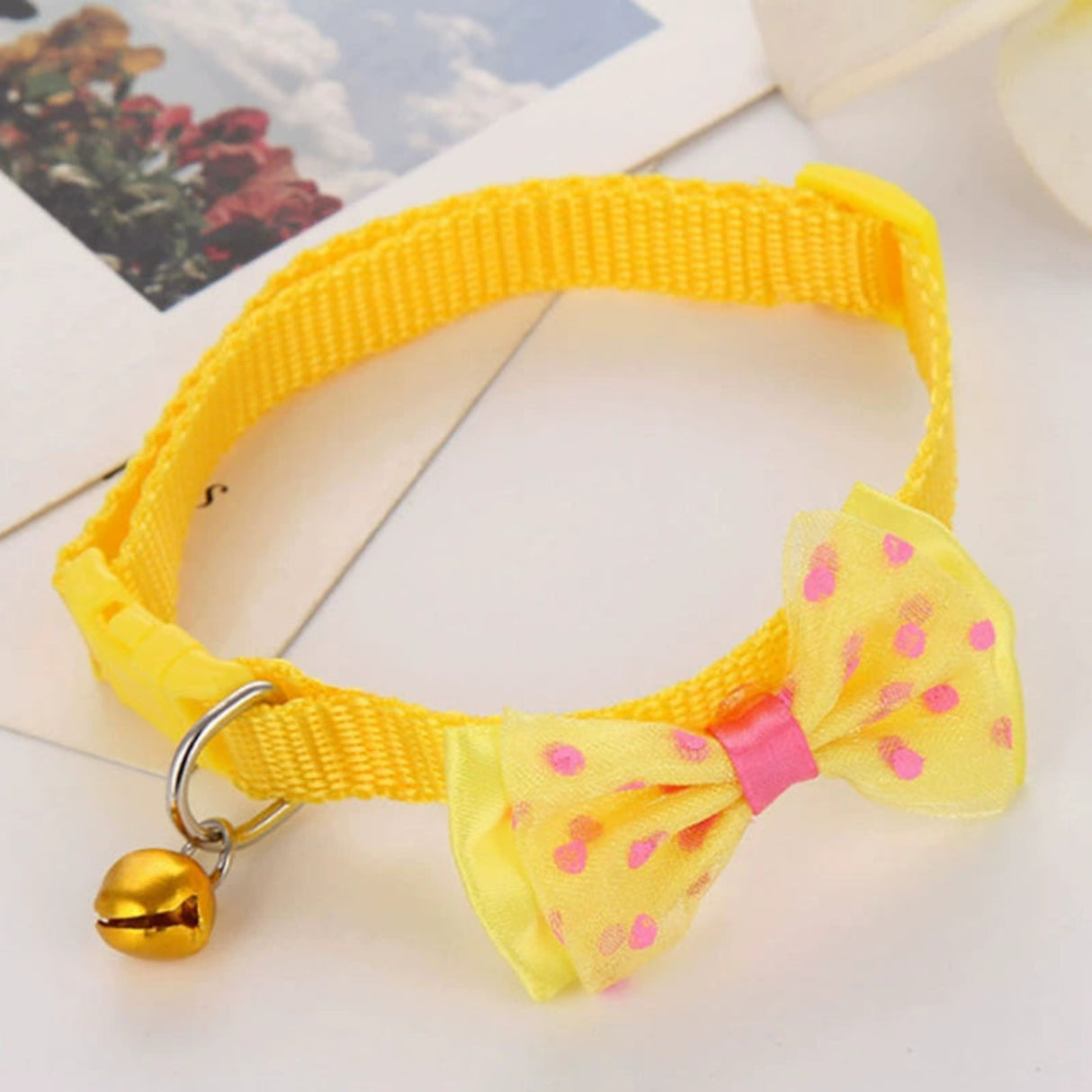 Pet Bell Collar Cat Collar Dog Bell Collar Multicolor Bows Collar Bell Collar Adjustable