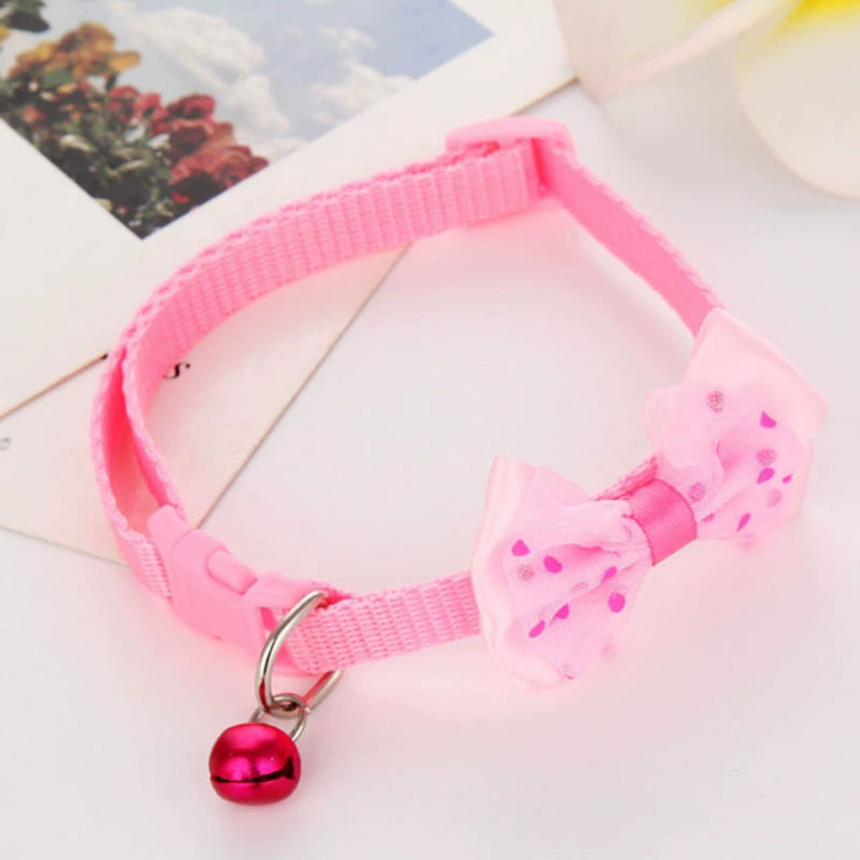 Pet Bell Collar Cat Collar Dog Bell Collar Multicolor Bows Collar Bell Collar Adjustable