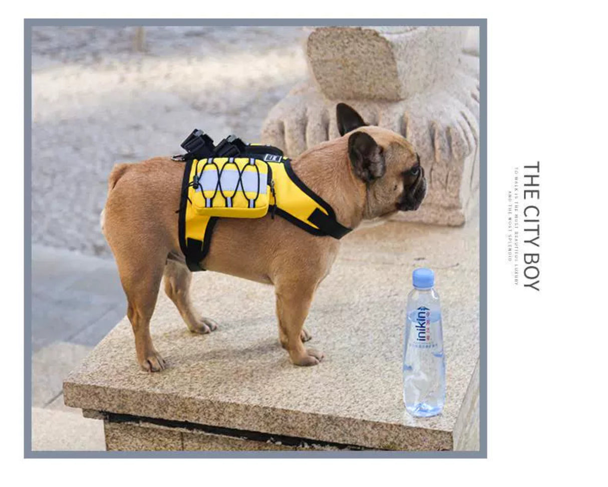 Dog Chest Back Self-Backpack Portable Pet Chest Strap Small Bag French Bucket Corgi Shiba Inu Dog Walking Rope Dog Leash