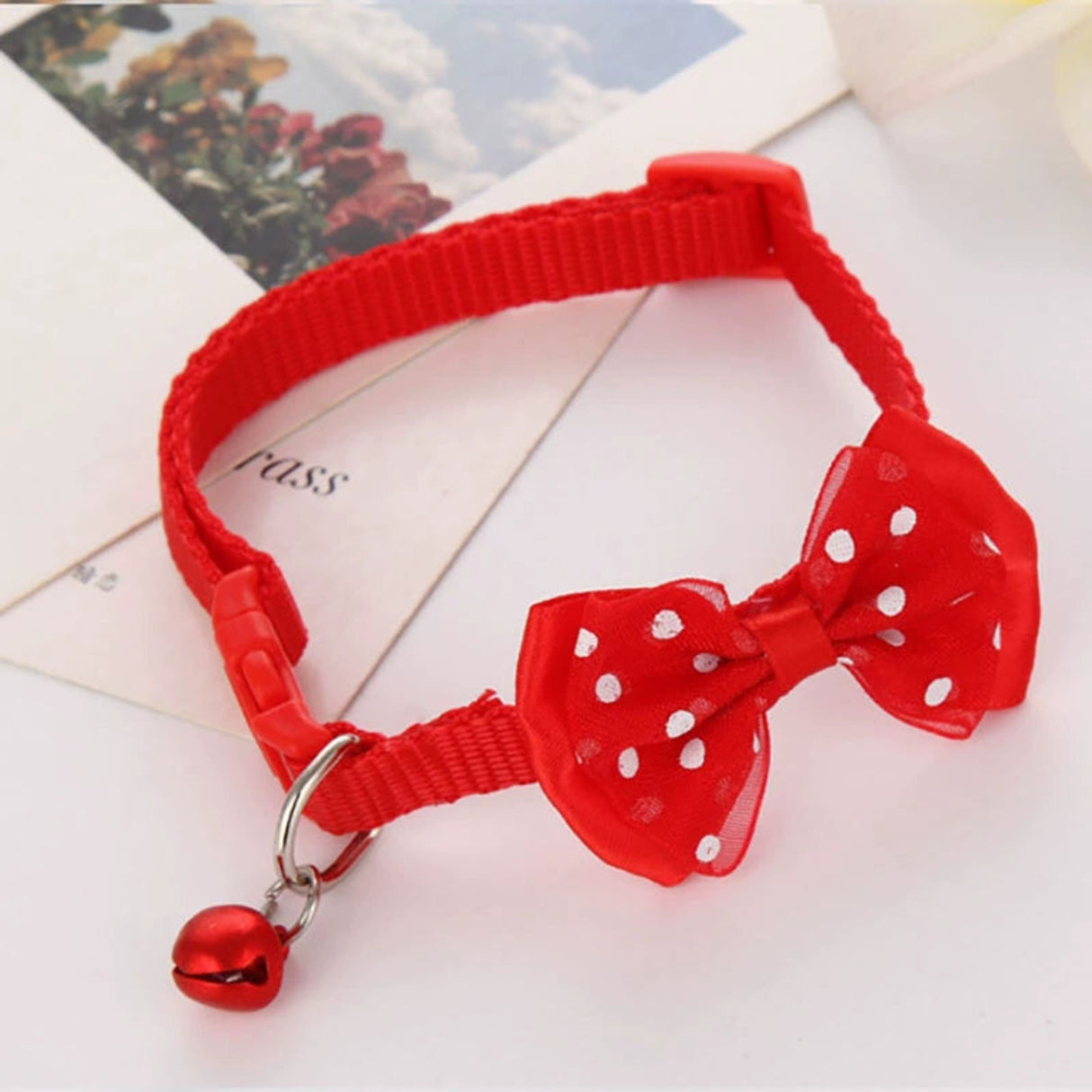 Pet Bell Collar Cat Collar Dog Bell Collar Multicolor Bows Collar Bell Collar Adjustable