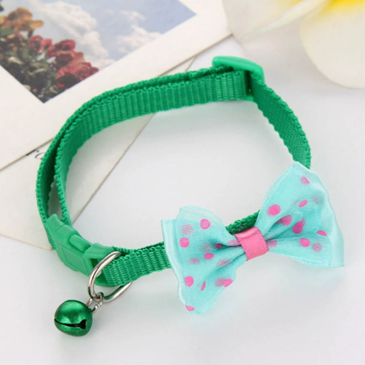Pet Bell Collar Cat Collar Dog Bell Collar Multicolor Bows Collar Bell Collar Adjustable