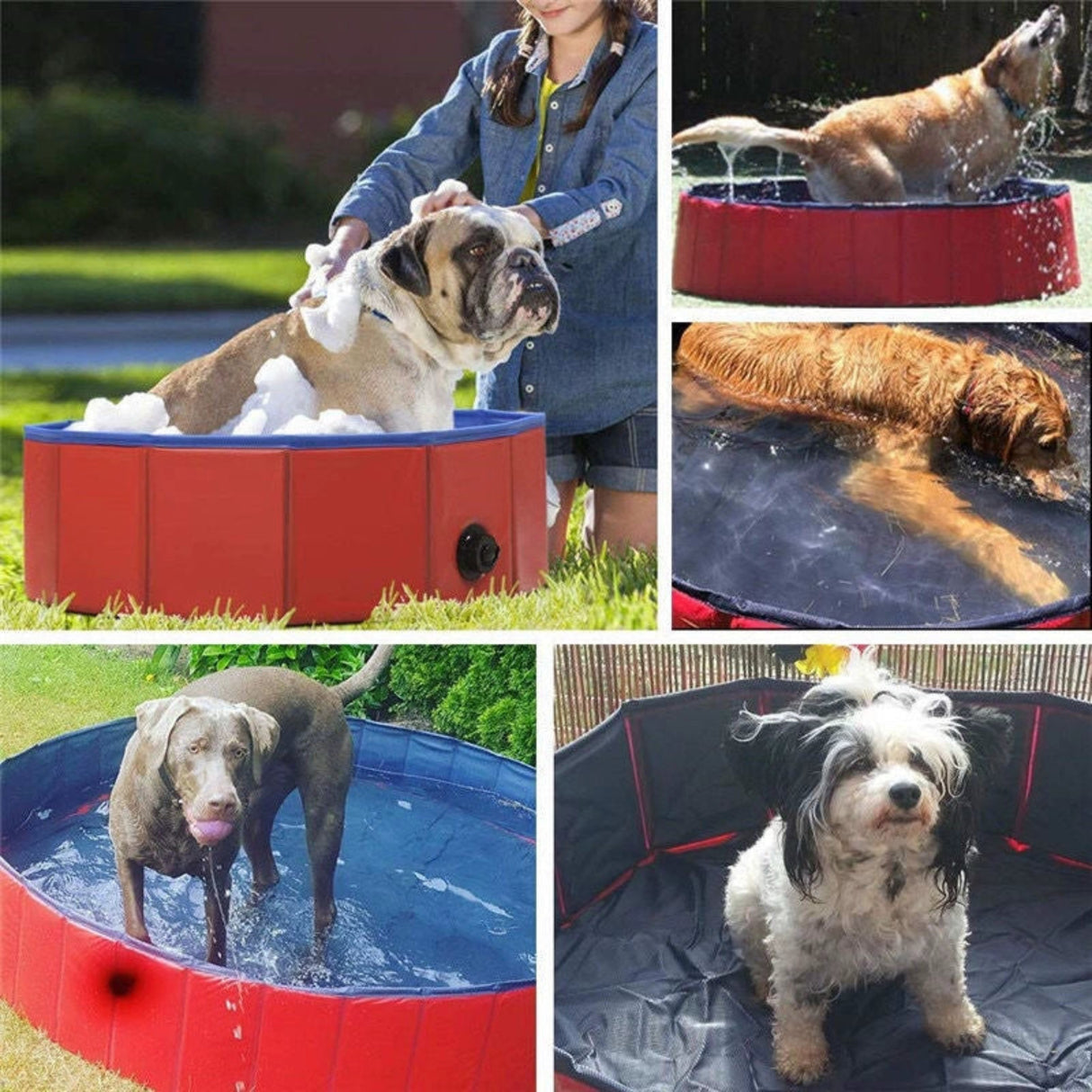 Bañera para mascotas Piscina plegable Bañera para perros Bañera para perros grandes Bañera de drenaje especial Piscina elevada para gatos