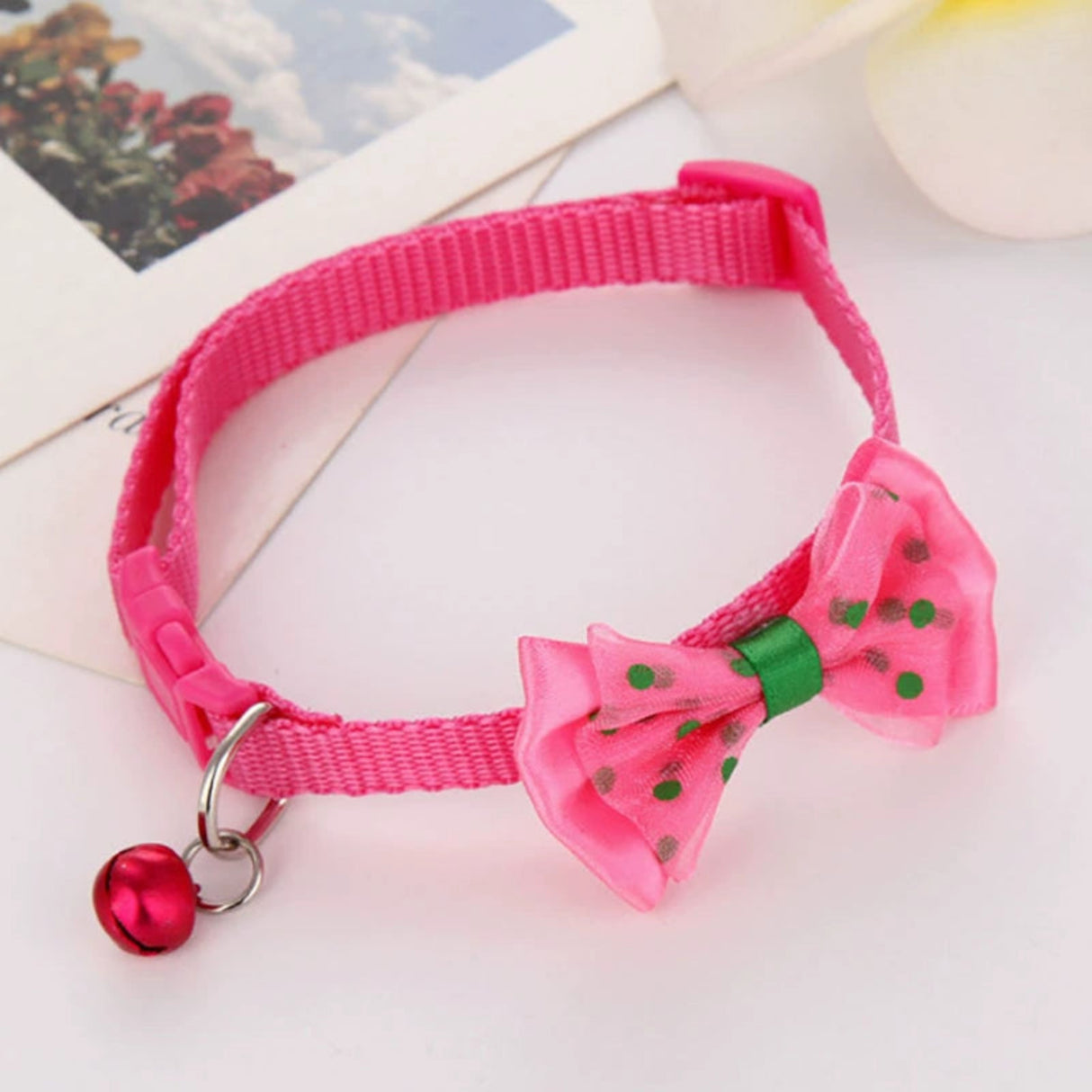 Pet Bell Collar Cat Collar Dog Bell Collar Multicolor Bows Collar Bell Collar Adjustable