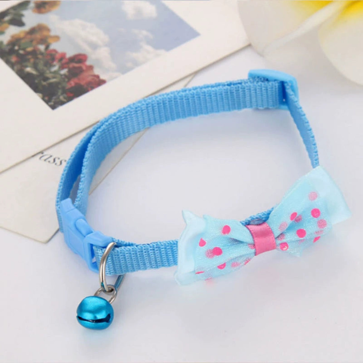 Pet Bell Collar Cat Collar Dog Bell Collar Multicolor Bows Collar Bell Collar Adjustable