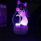Cheese Cat 3D Illusion Night Light Table Lamp 16 Colors Auto Gradient USB Powered LED Light with Touch Switch Gift for Kids