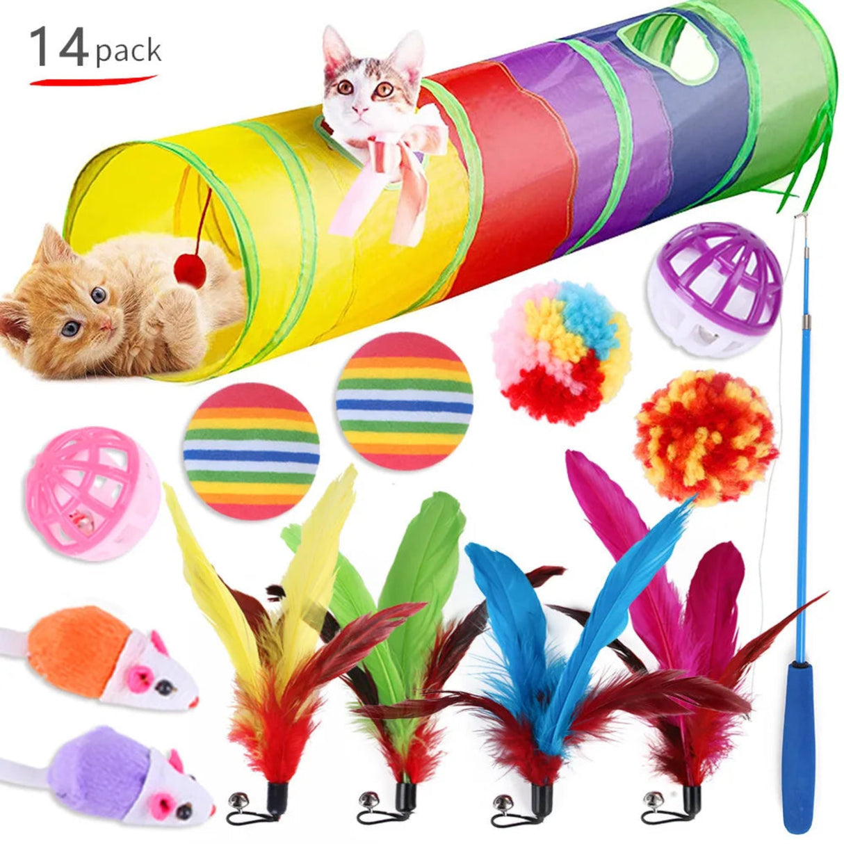 Cat Toys Mouse Shape Balls Foldable Cat Play Tunnel Kitten Tower Funny Cat Tent Pet Supplies  for Indoor Cats