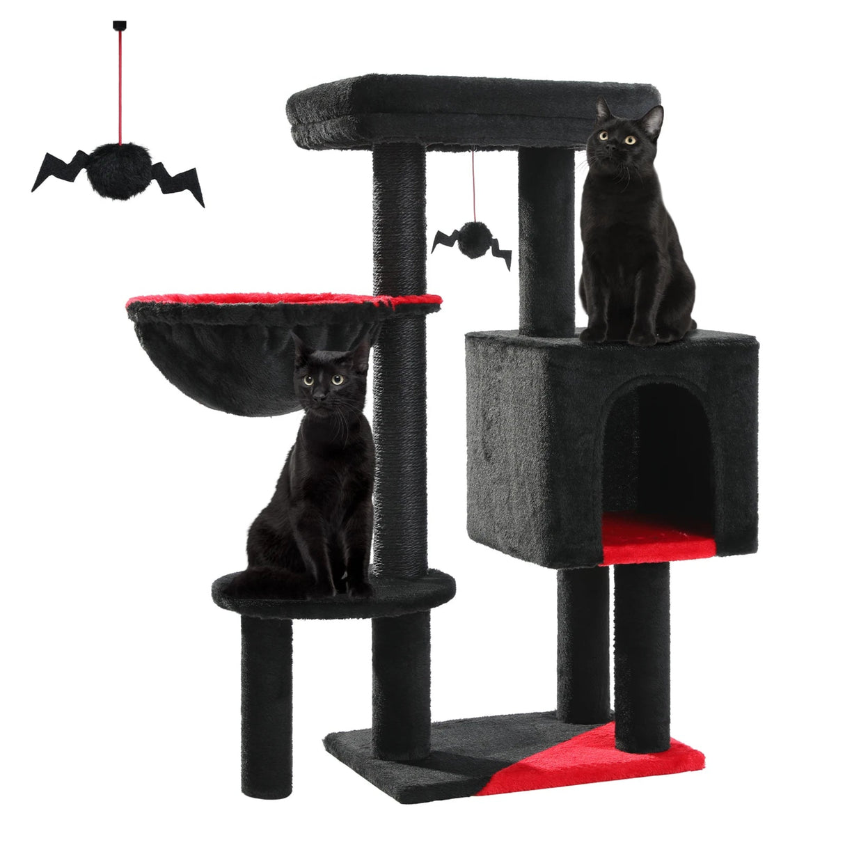 Luxury Cat Tree for Indoor Multi-Level Cat Tower with Condo Hammock Padded Perch Cat Scratching Post Cat Accessories Cat Toys