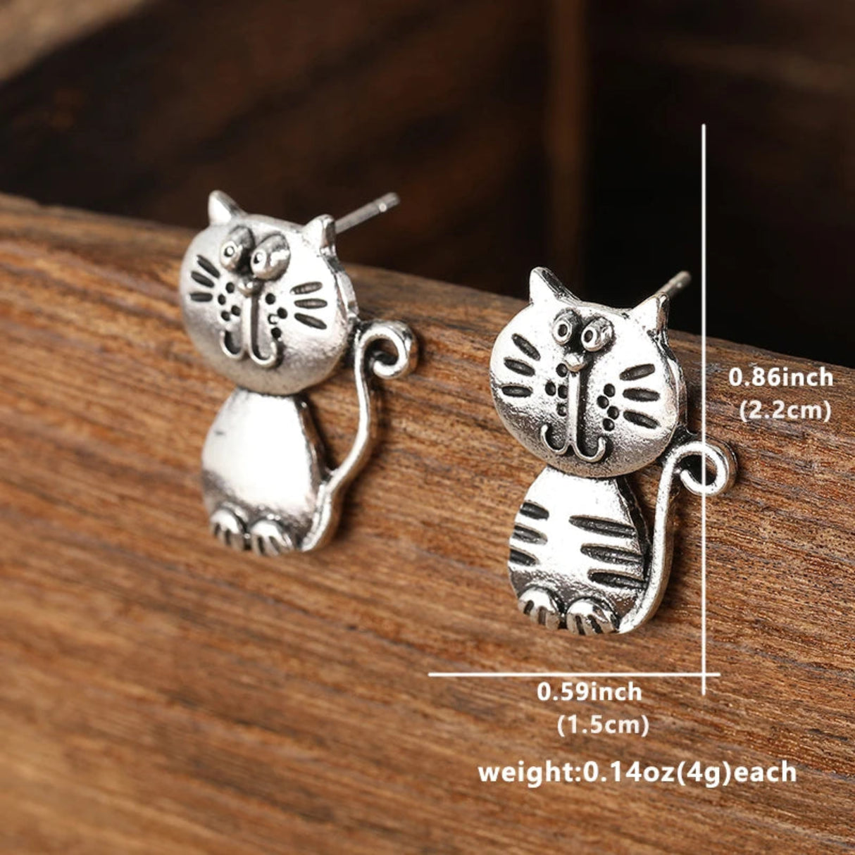 Cute cat earrings, holiday jewelry for women's holiday