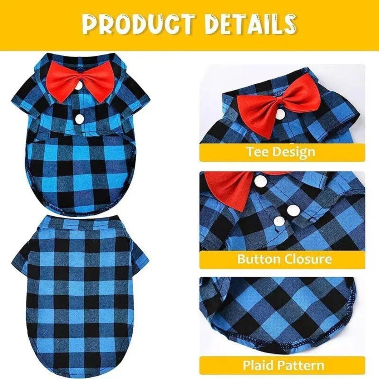 Bowtie Dog T-Shirts Classical Plaid Thin Breathable Summer Dog Clothes for Small Large Dogs Puppy Pet Cat Vest Pets Clothing