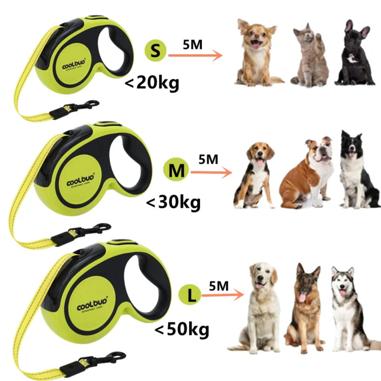 Correas retráctiles de lujo para perros de 5 m, correas para perros grandes, medianos, gatos, cachorros, accesorios, cordón de extensión automático pequeño 