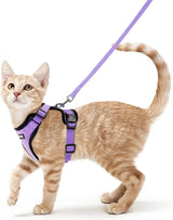 ATUBAN Cat Harness and Leash for Walking,Escape Proof Soft Adjustable Vest Harnesses for Cat,Breathable Reflective Strips Jacket