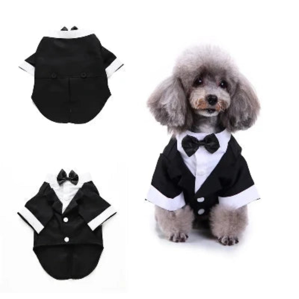 Ropa para perros de caballero, traje de boda para perros, lindo frac, traje para mascotas, esmoquin a rayas para perros, pajarita, disfraz de bulldog francés para Halloween 