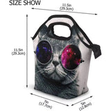 Lunch Bags for Women Men Sunglasses Cat Lunch Box Tote Insulated Reusable Leakproof Cooler Shoulder Strap Lunch Pail Container