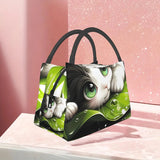 Cute Kitten Pattern Insulated Lunch Bag Reusable, Portable Cooler for Work, , Picnics & Beach Outings Durable Polyester, Han