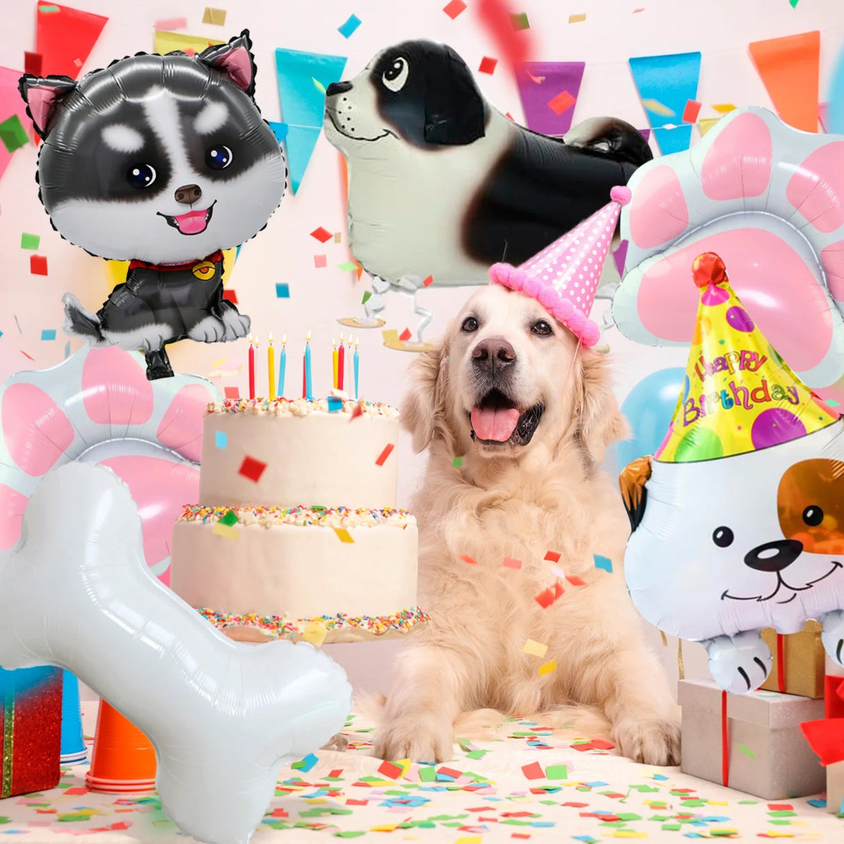 Puppy Party Decorations Balloons,7pcs Puppy Balloons Including Puppy Paw Foil Balloon & Dog Balloons Foil Balloons for Boys Kids